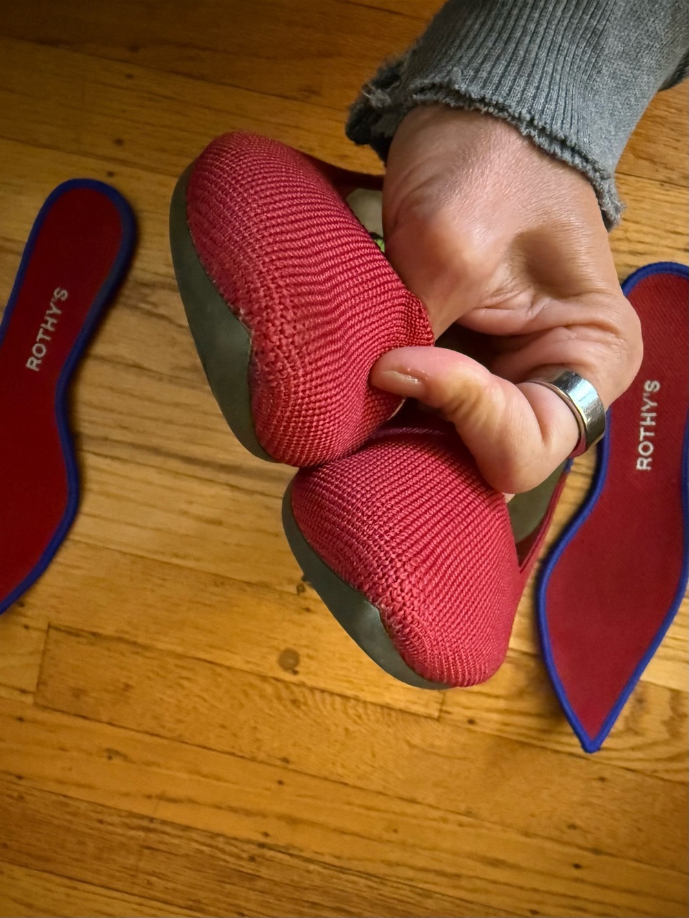 Rothy's the Point Red Pointed Toe Flats - Picture 4 of 4